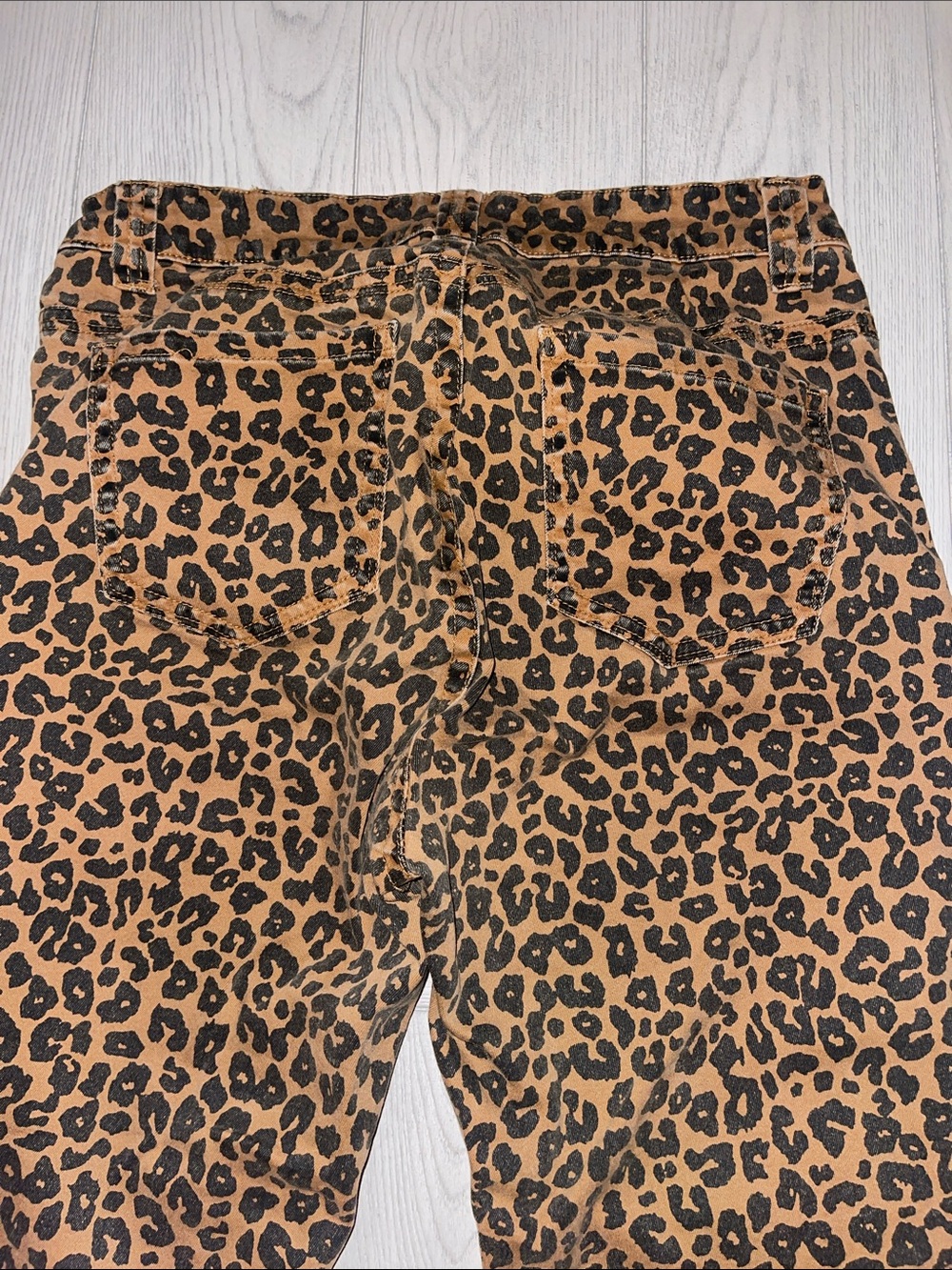 Reba Leopard Print Straight Leg Jeans - Brown and Black - Picture 6 of 6